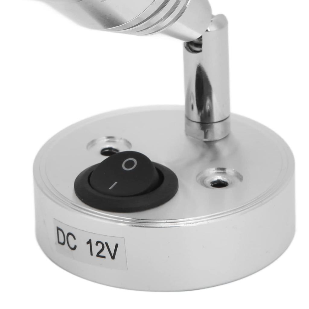RV LED Reading DC12V3W Adjustable Directional Swivel LED Spotlight Dimmable Multifunctional RV Interior Light Bedside Light with Switch for RV Boat