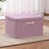 Cotton Linen Folding Storage Box with Lid Closet Drawer Clothes Books Toys Sundries Quilts Organizer Laundry Basket for Wardrobe
