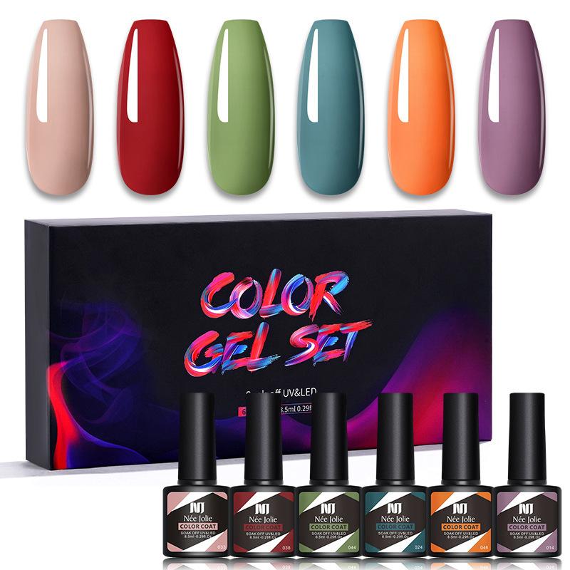 Nail Polish Glue Kit, Nail Art 6Pcs Box Barbie Glue, Nail Color Glue Phototherapy Glue