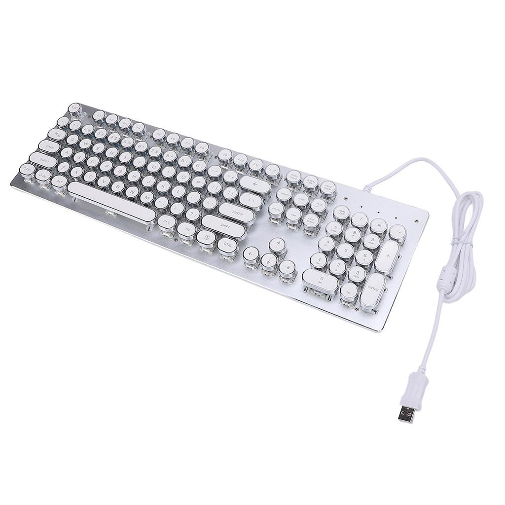 Gaming Keyboard with Blue Switch 104 Keys RGB Backlit USB Wired Mechanical Keyboard for Win 7 8 10