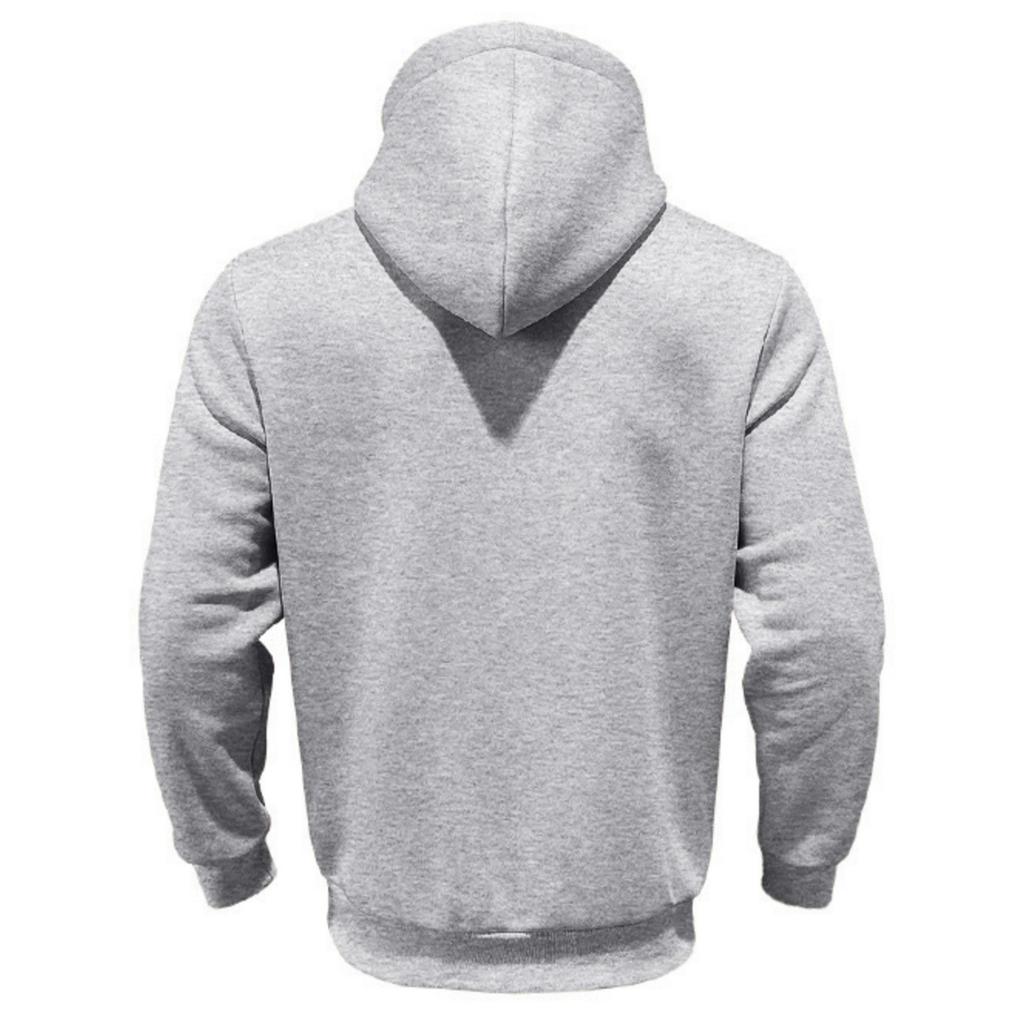 Herrhoodie, Sweatshirt i kontrastfärg, Sportig avslappnad jacka med dragkedja