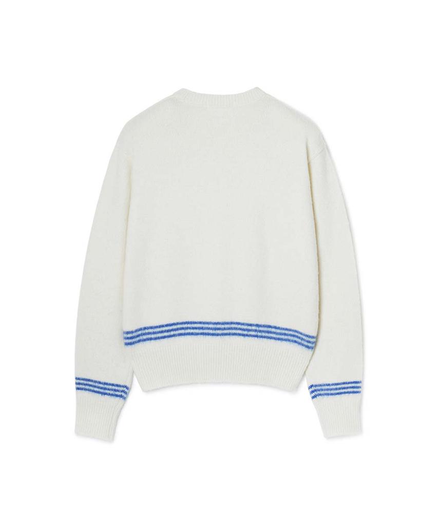 MOONSUN Essential_Unisex Mss Mohair Blend Stripe Knit [Ivory Blue]