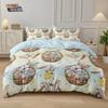 3pcs Easter Cute Cartoon Easter Egg Printed Quilt Set Multi Size Bedding Decoration Soft Machine Washable