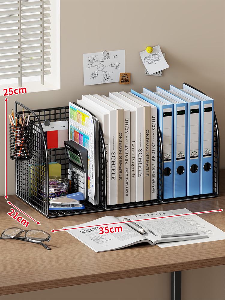 Schreibtisch-Akten- und Buchorganisator: Bücherregal, Regal, Buchstütze, Aktenaufbewahrung, Archivbox