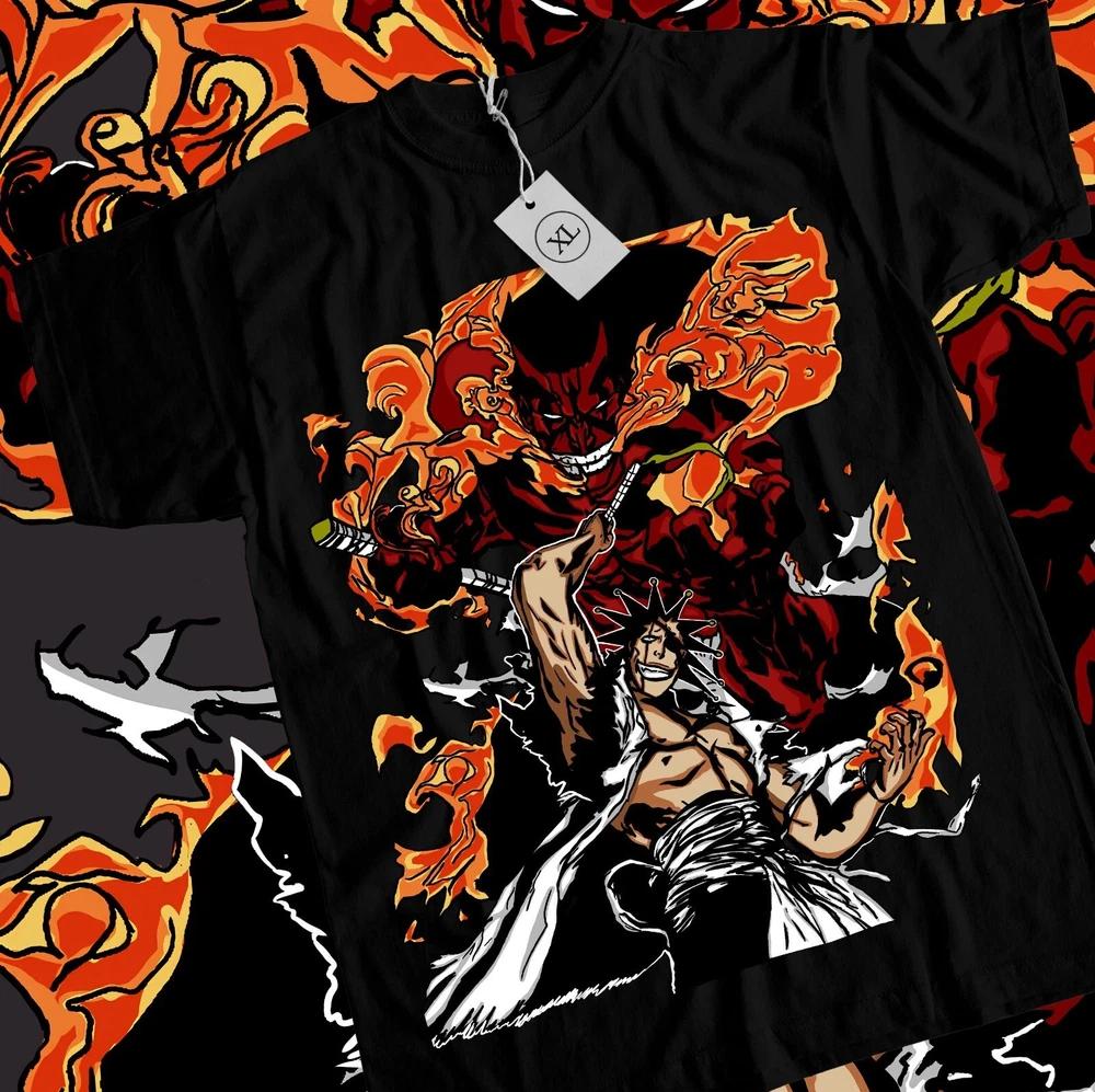 Anime Bleach Zaraki Kenpachi Bankai Graphic Black TShirt Size S4XL S
