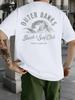 Vintage Surf Club Graphic T-Shirt - Stretchy Breathable Fabric - White Tee