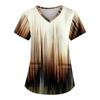 Women's Fashion Printed Work Uniform With Pocket T-Shirt Short Sleeve Top