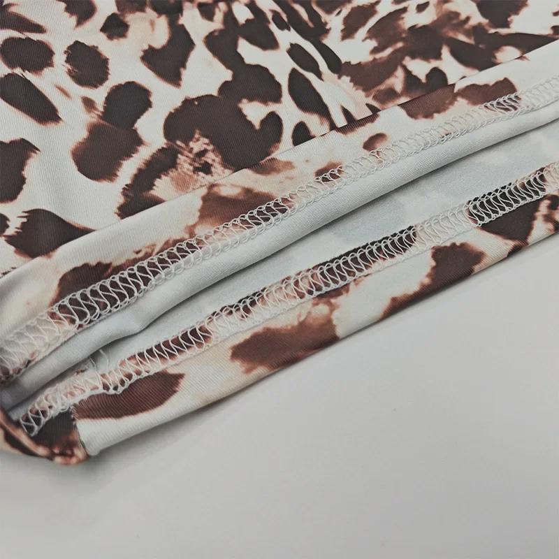 Herbst 2024 Europäischer & Amerikanischer Stil Leopardenmuster Slim Jumpsuit – Modisches Rundhals- & Langarmdesign für Damen