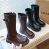 Girls Kids Fleece Lined High Tube Winter Warm Princess Martin Boots