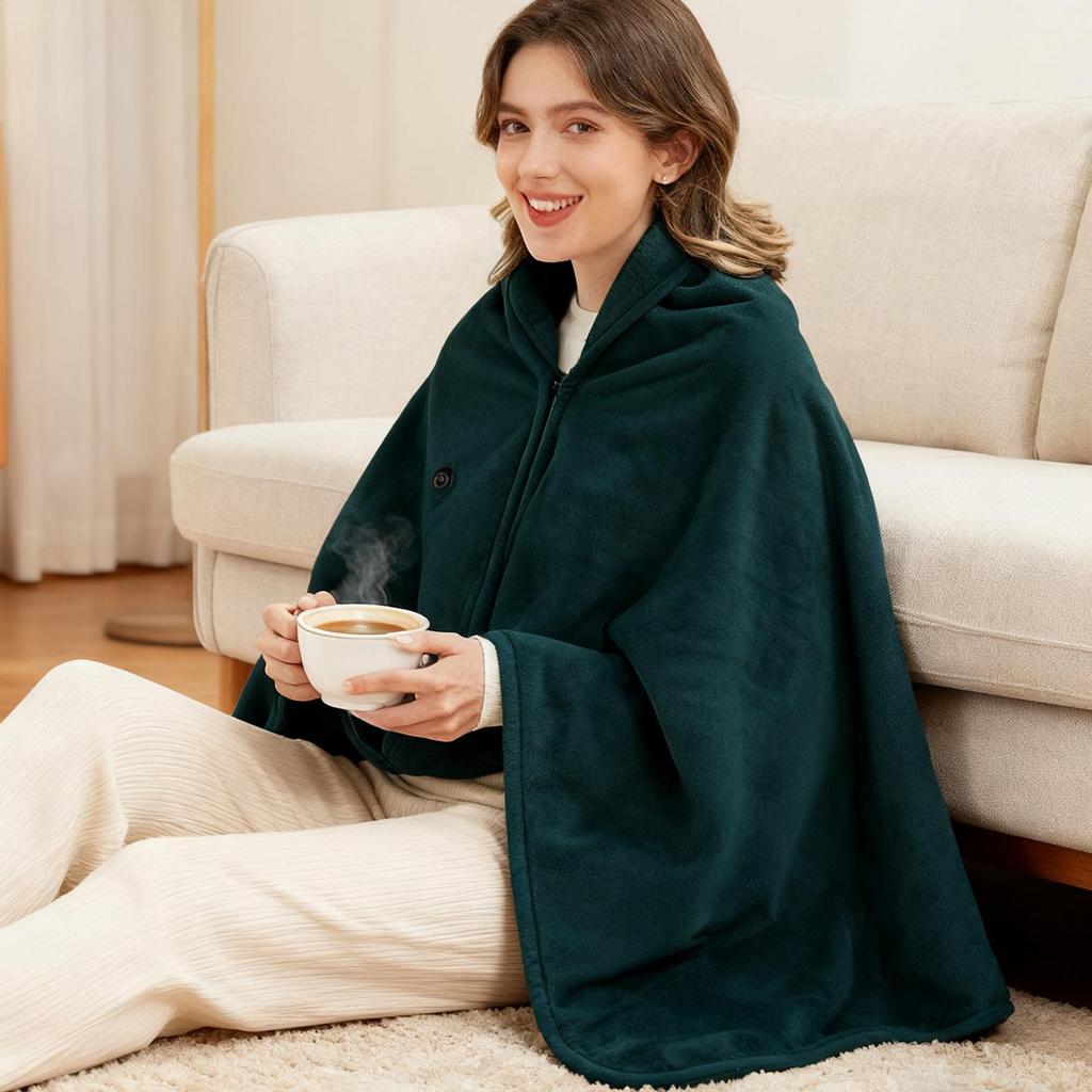 Heated Shawl Cordless Wearable Electric USB Rechargeable Warmer Portable Electric Blanket For Room Offices School Travel Camp