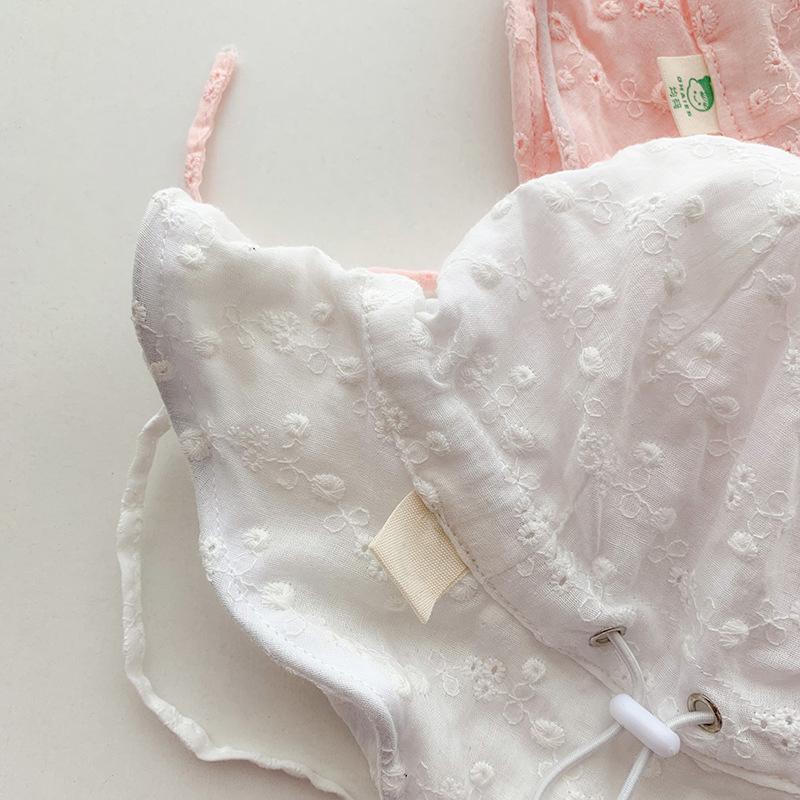 Baby Girls Sun Hat Summer Panama Breathable Hollow Bucket Hat Cute Floral Baby Infant Fisherman Cap