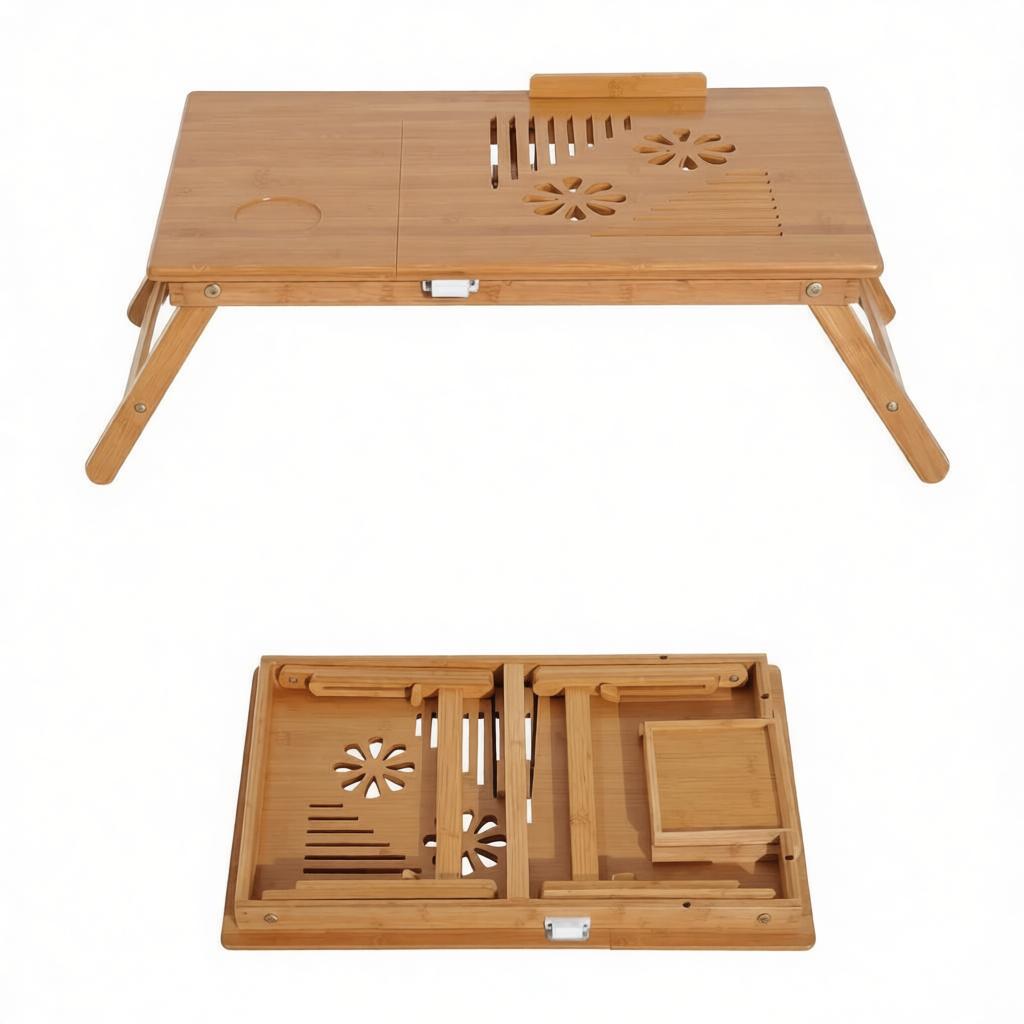 Compact Table for Flexible Use, Adjustable Folding Table for Bed, Practical Laptop Table (only with 1pc Compact Table)