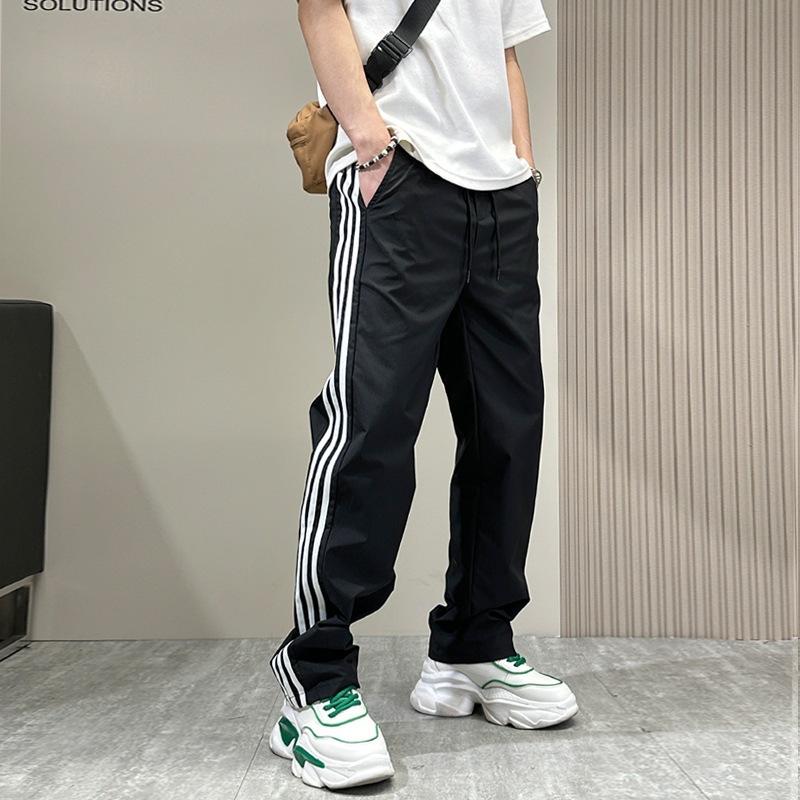 Sommer neue gestreifte schnelltrocknende lässige Hose Herren trendige Marke lockere lässige gerade Sporthose