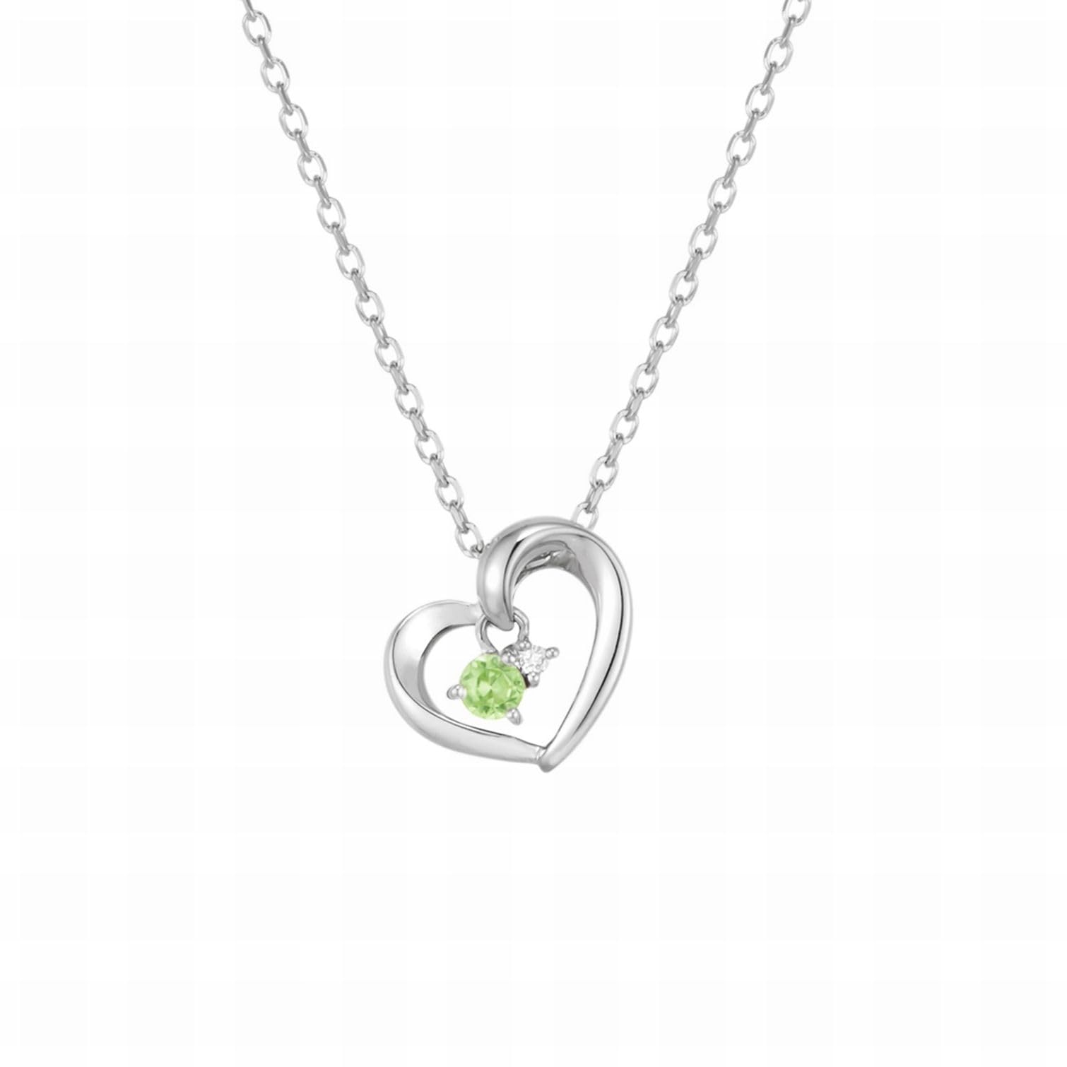 

Eternal Silver Necklace with Peridot and Diamond 4℃ [Yondoshi] [August Birthstone] 4℃ (111614121814)