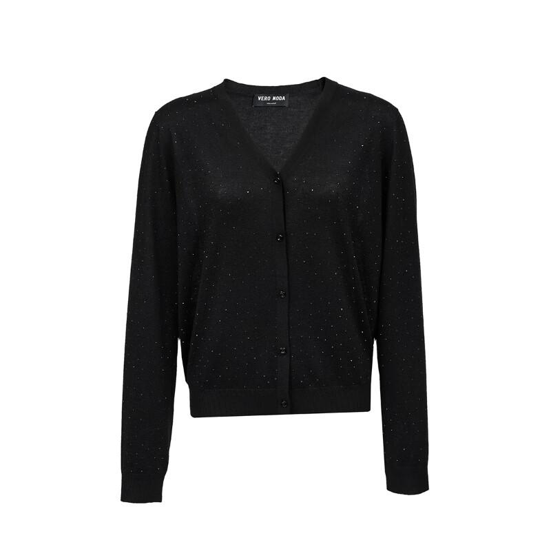 VEROMODA V-Neck Wool Blend Rhinestone Cardigan