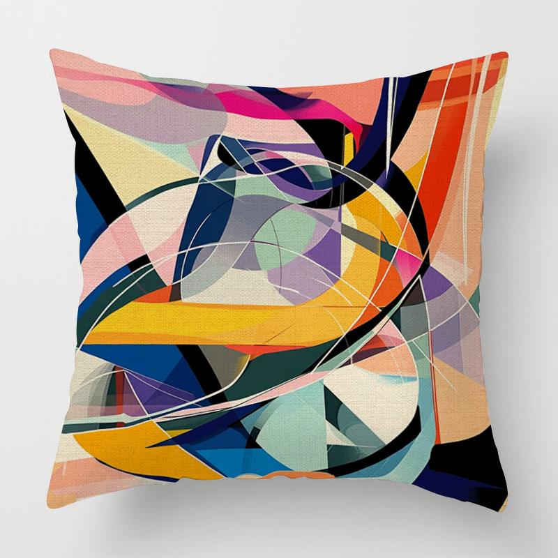 Home Decor Colorful Abstract Art Pillow Covers For Home Pattern Cushion Cover Suitable For Sofa Bedroom Car Pillow Cover