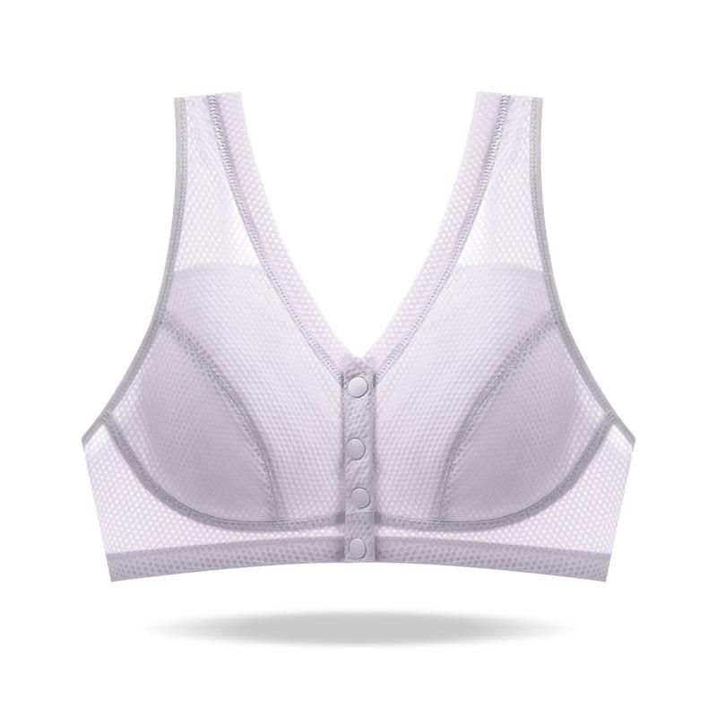 Plus Size Front Closure Tank Style Breathable Bra For Middle Aged Elderly Women