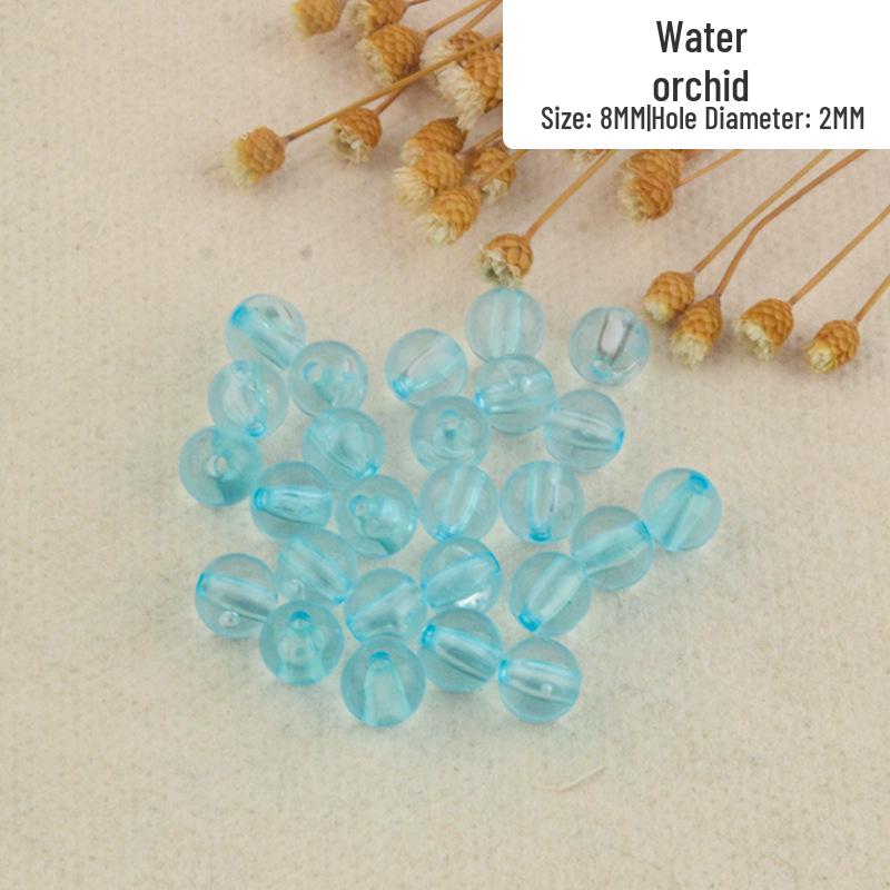 Perforated Transparent Round Acrylic Beads: Solid Color Crystal Resin Beads for DIY Beading Projects