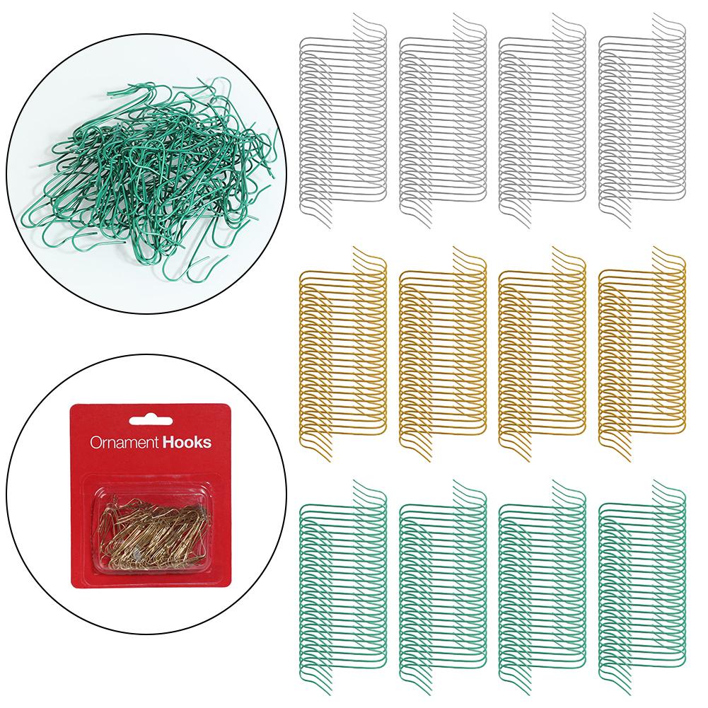 100PCS S-shaped Christmas Tree Hooks Metal S-Shaped Christmas Tree Ornament Hooks Hangers For Holiday Bauble Decoration