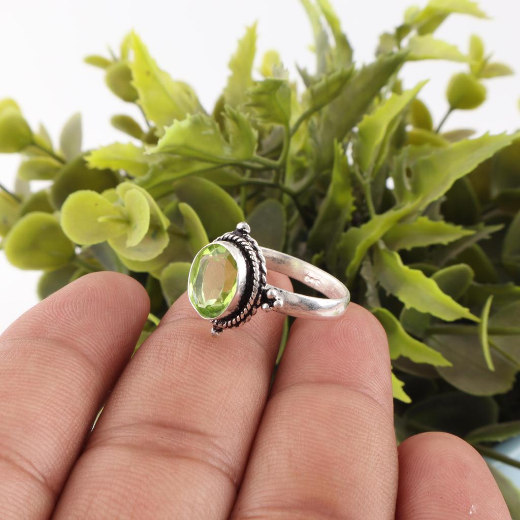 Peridot Jewelry, 925 Solid Sterling Silver Ring, Handmade Gemstone Jewelry Ring For Thanksgiving Gift