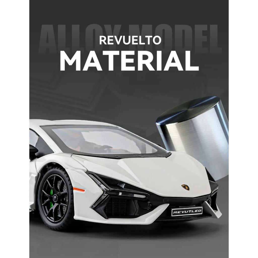 1/24 Lamborghini Revuelto Supercar Alloy Car Diecasts & Toy Vehicles Metal Toy Car Model Sound and Light Collection Kids Toy
