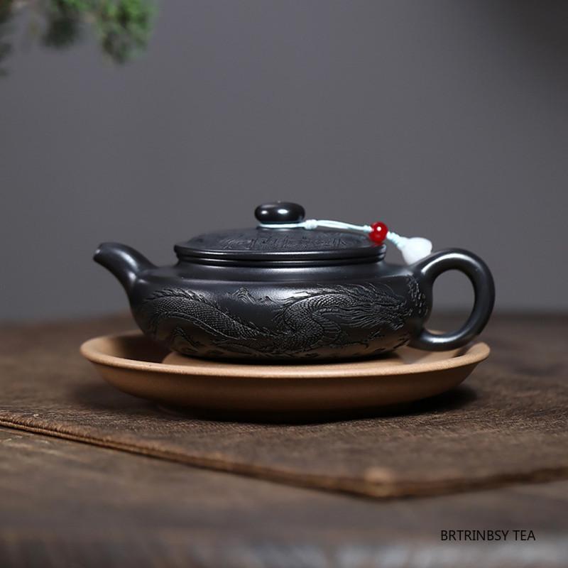 290ml Tradition Yixing Purple Clay Teapot Chinese Handmade Zisha Tea Pot Household Dragon Pattern Kettle Tea Set Accessories