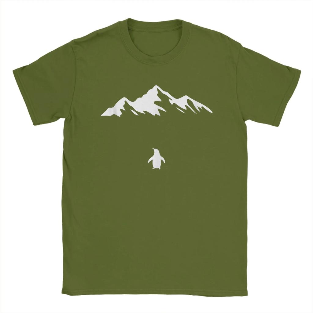 Lone Penguin Survival But Why Funny Dark Meme Tshirt Unisex Vintage Cotton Tees Crew Neck Short Sleeve T Shirt Summer Clothing
