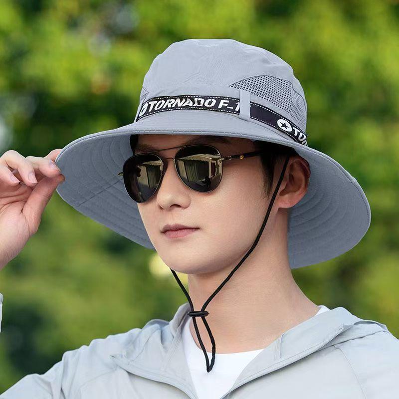 Fisherman Sun Protection Embroidered Outdoor Cowboy Hat for Camping and Mountaineering