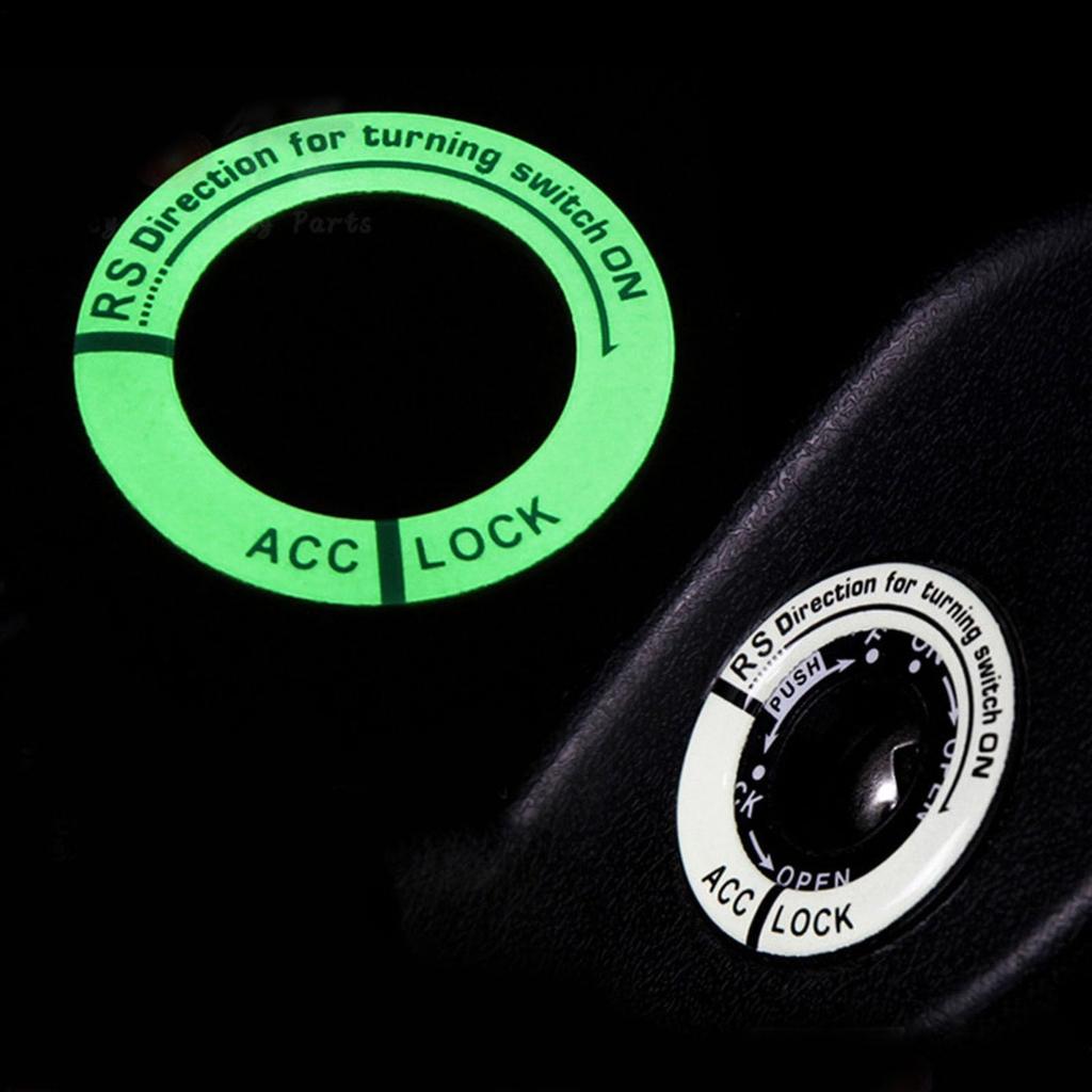 Car Luminous Ring Sticker, Luminous Ignition Key Ring Sticker Start Stop Button Fluorescent Key