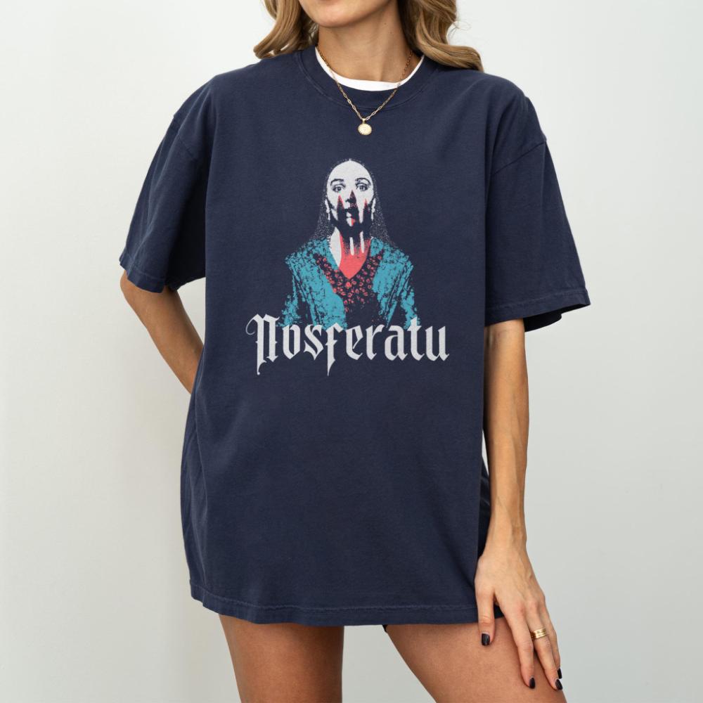 Nosferatu Gothic Horror TShirt Cult Vampire Cinema Tee Shirt Graphic Short Sleeve Shirt Unisex Unisex Women AllSeason