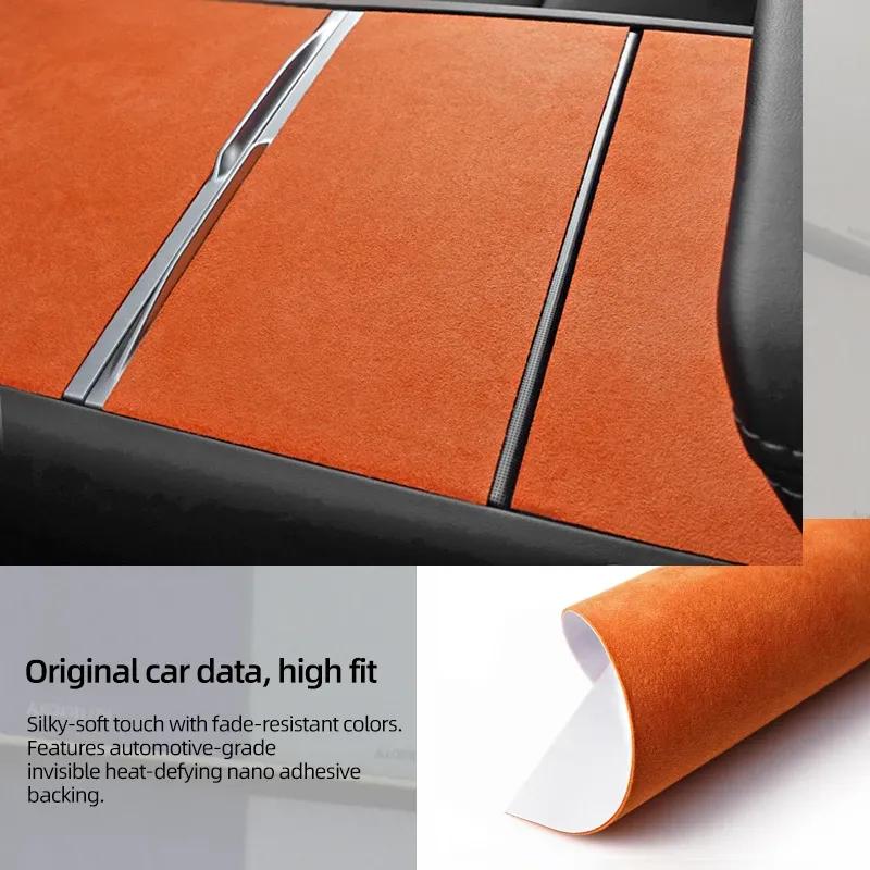 Betterhumz For Tesla Model 3 Highland Model Y 2018- Juniper Made of Alcantara Center Console Trim Sticker Car Interior Accessory