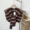 Classic Stripe Scarf Cloak Fake Collar Wraps Fashion Men Knitted Shawl  Clothes Decoration