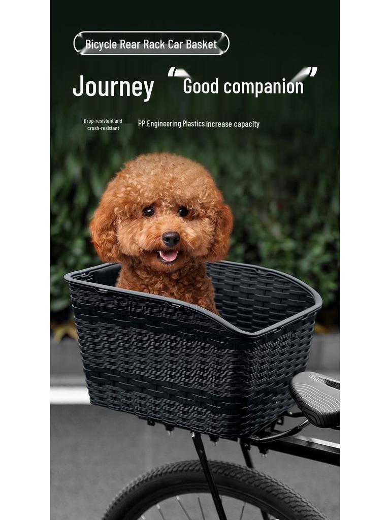 Velkokapacitní zadní koš na kolo s víkem pro horská a elektrická kola - Přepravka pro domácí mazlíčky nebo náklad.