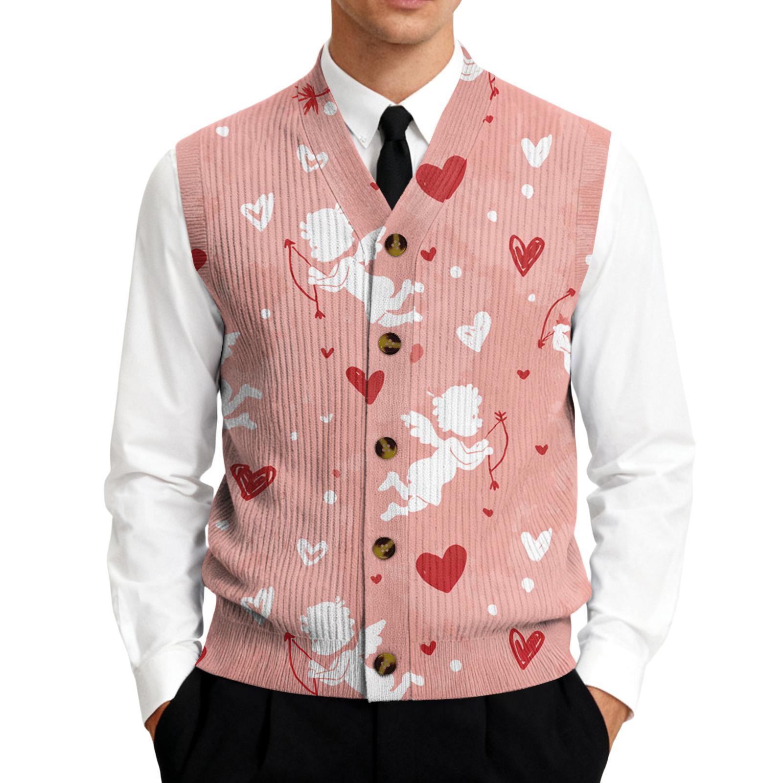 

Men s V,Neck Sleeveless Knit Cardigan Vest XXL