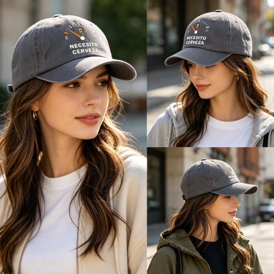 Embroidery Pattern Baseball Hat, Adjustable Back Buckle Retro Distressed Style Baseball Cap, Washed Cotton Fabric Outdoor Sunshade Cap
