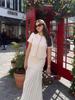 2025 Summer European & American Style Elastic Knitted Tube Top & Midi Skirt Set