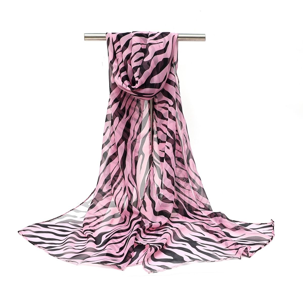 

Полосатый шелковый шарф для летней моды, универсальный женский шифоновый шарф, легкий и защищает от солнца 155-45cm