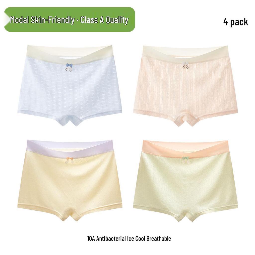 Girls' Ice Silk Modal Boxer Briefs for Ages 10-15
