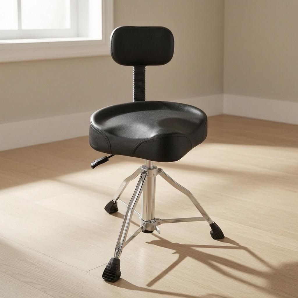 Drum Throne with Backrest Ergonomic Stool Stable for Drummers
