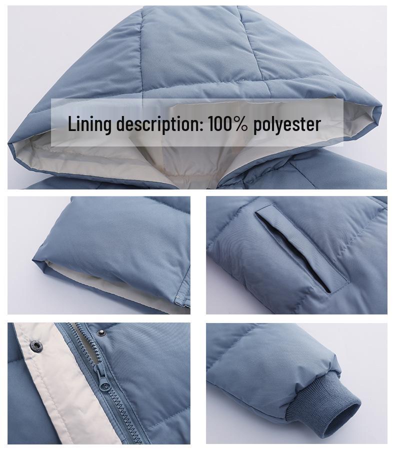 2023 Kids' Mid-Length Down Coat: Boys' & Girls' Winter Korean Style, Thickened Cotton-Padded