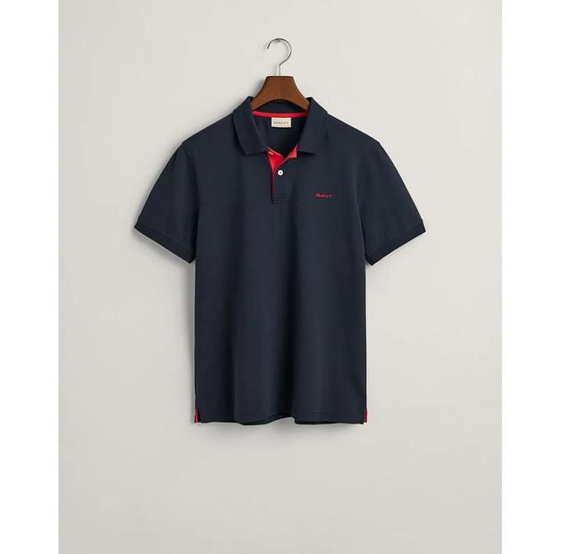 Gant Reg Contrast Rugger поло с короткими рукавами