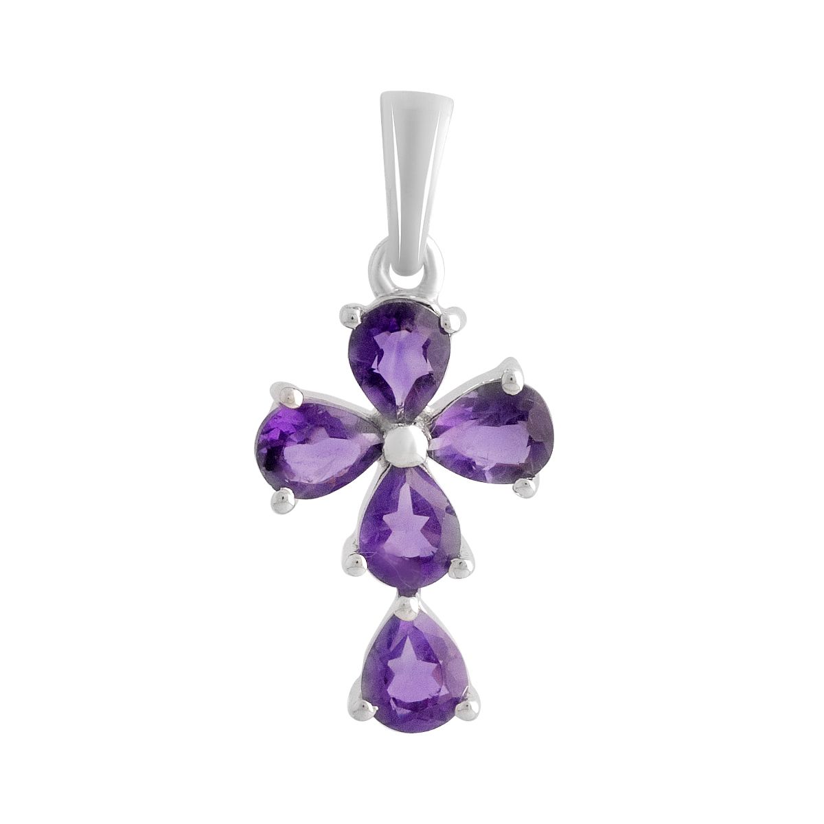 

Срібний хрестик з аметистом 1.46ct (2139126) аметист