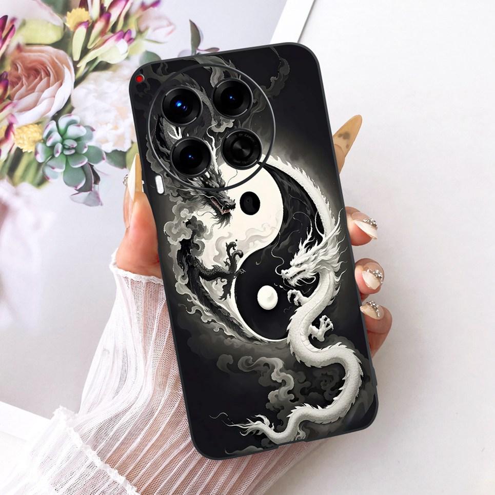 For Tecno Camon 30 Premier Camon 30 30s Pro Phone Case Chinese Dragon Cute Cat Cartoon Pattern Casing Soft TPU Silicone Cover