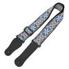 Guitar Strap Leather Embroidered Thickened Wear Resistant Adjustable Length Belt Blue
