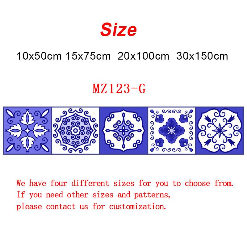 Purple Flower Pattern Strip Tiles Floor Wall Sticker Kitchen Bathroom Furniture Renovation Home Decor Wallpaper Peel & Stick Art Mural