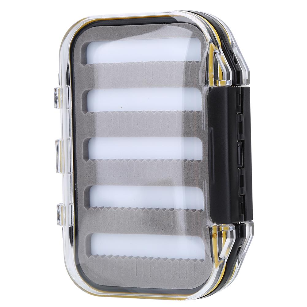 

Double Side Plastic Fly Fishing Baits Box Foam Padded Lures Holder Case Accessory