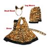 Children’s Tiger Costume Cute Headband Halloween Dress for Girls Kids Funny Animal Cosplay Party Outfit