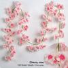 Guirlande de fleurs de cerisier artificielles de 186 cm, guirlande suspendue en soie Sakura pour mariage, jardin, arche, mur, décoration de fête à domicile