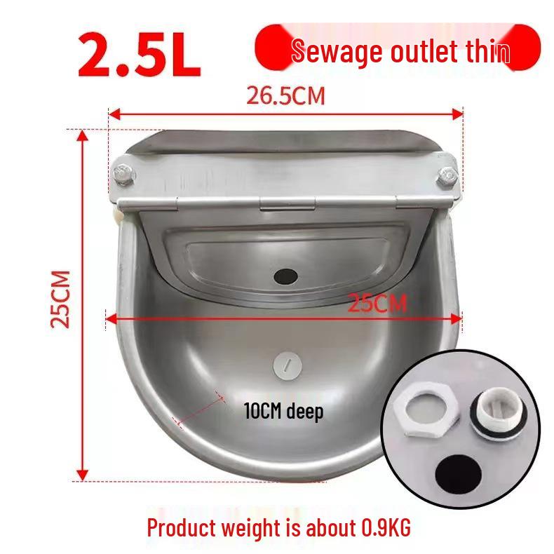 Stainless Steel Automatic Float Ball Drinker for Cattle, Sheep, Pigs, Dogs, Horses, and Mules