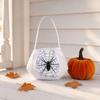Huaqianguhh Cute Halloween Treat or Trick Bag with Handle for Kids, Reusable Non Woven Candy Goodie Bag, Soft Handbag Basket Party Favors